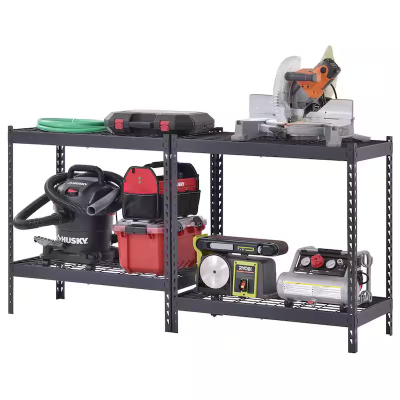 4-Tier Heavy Duty Steel Shelving Unit in Black Q400