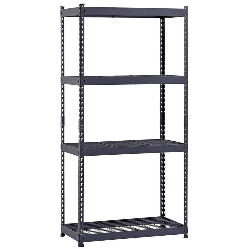 4-Tier Heavy Duty Steel Shelving Unit in Black Q400