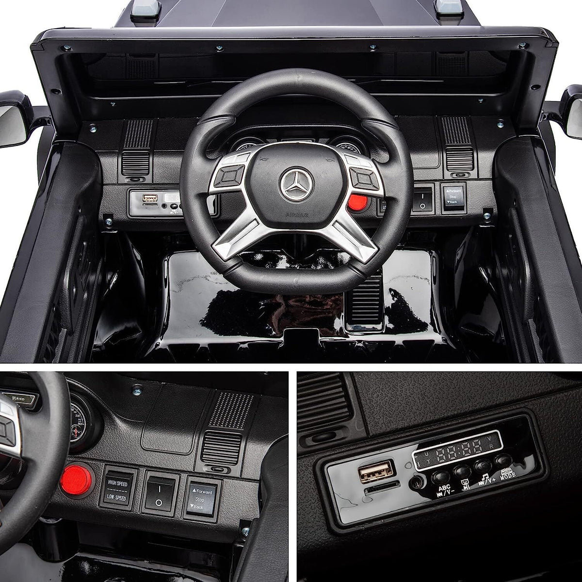 24V Powered Ride On Car with 6 Wheels, Remote Control, MP3 Player, Red C864