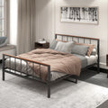 Queen Metal Platform Bed with Headboard and Footboard Y99545