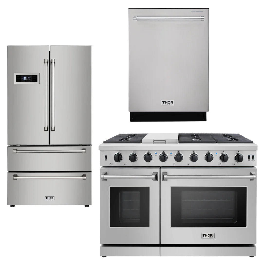 48 in. Gas Range, Dishwasher, Refrigerator Stainless Steel P265