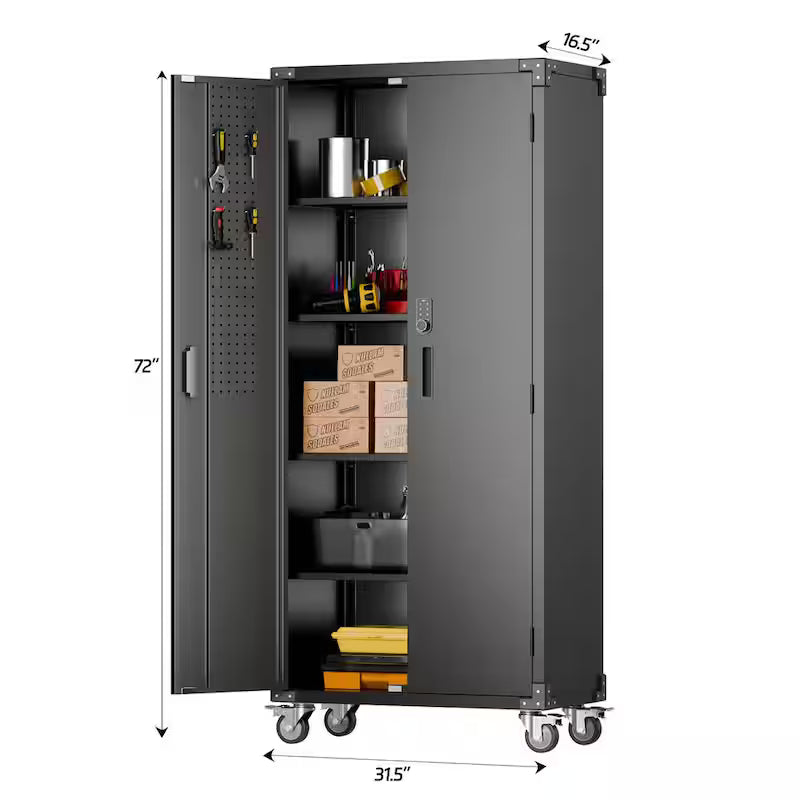 Black Metal Storage Cabinet with Combination Locks I721515