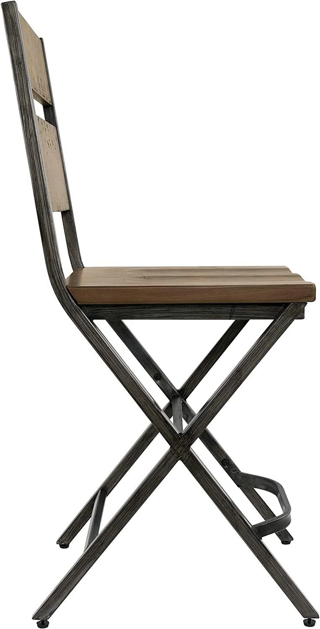 24" Rustic Counter Height Barstool, 2 Count, Brown J798