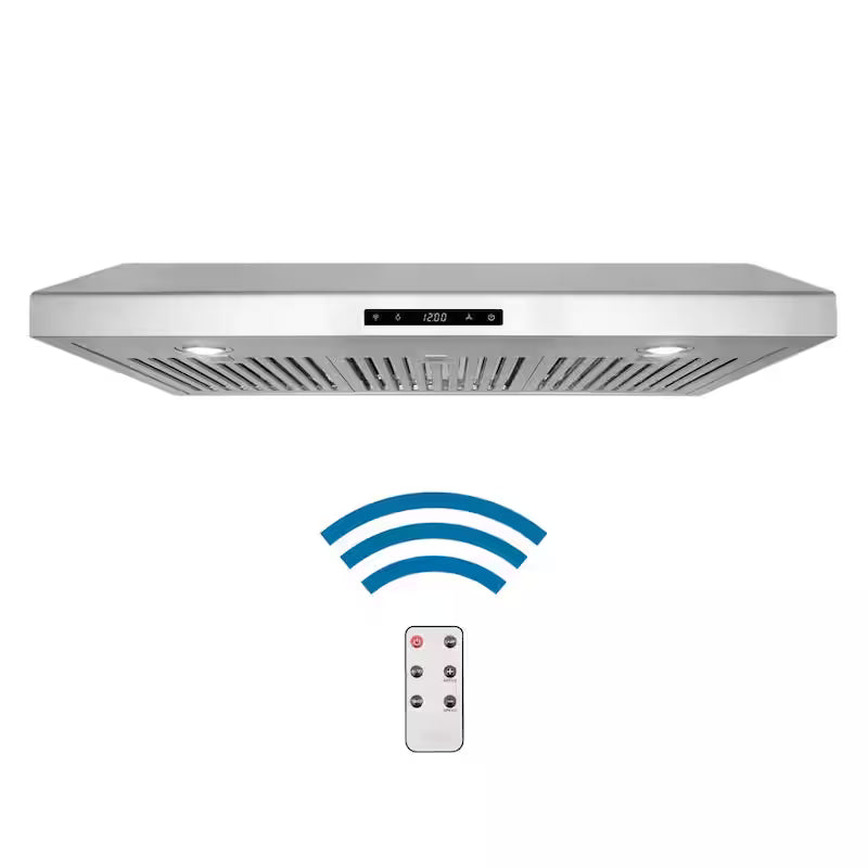 36 in. 500 CFM Ducted Under Cabinet Range Hood with Digital Touch Display and LED Lights in Stainless Steel B81846