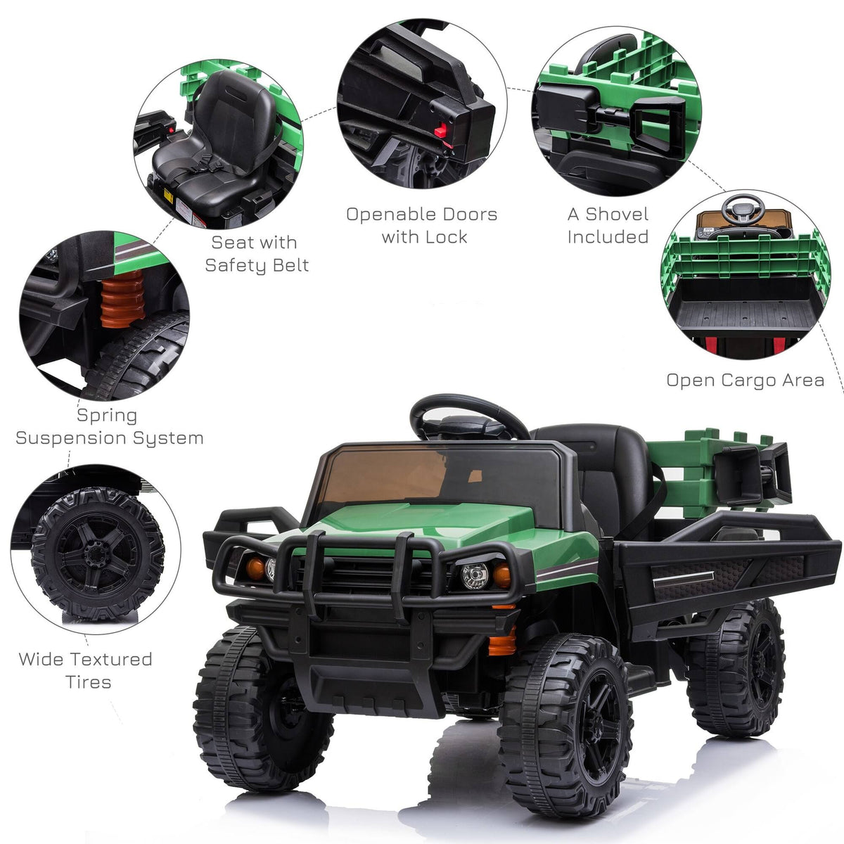 12V Ride-On Truck with Trailer and Remote Control R988