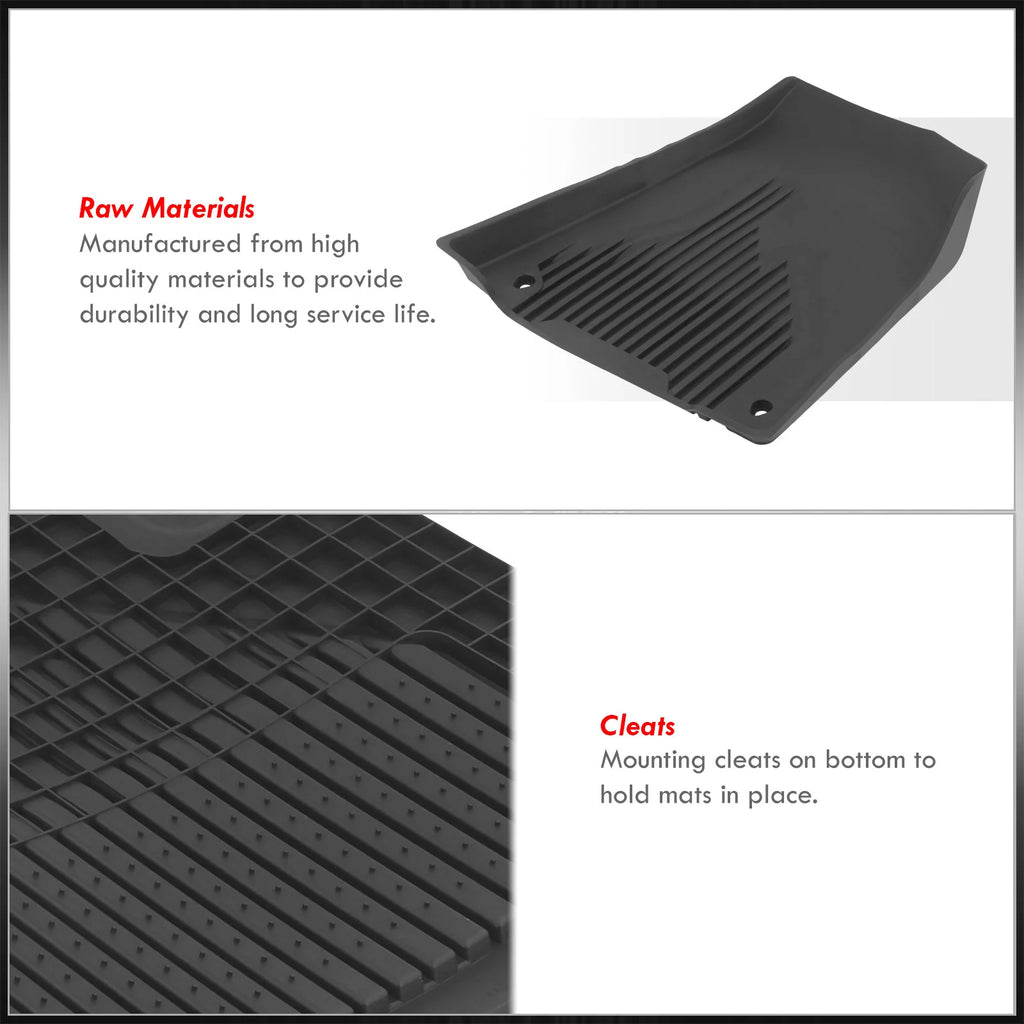 All Weather Heavy Duty Rubber Floor Mats Liner Front & Rear Set Q889