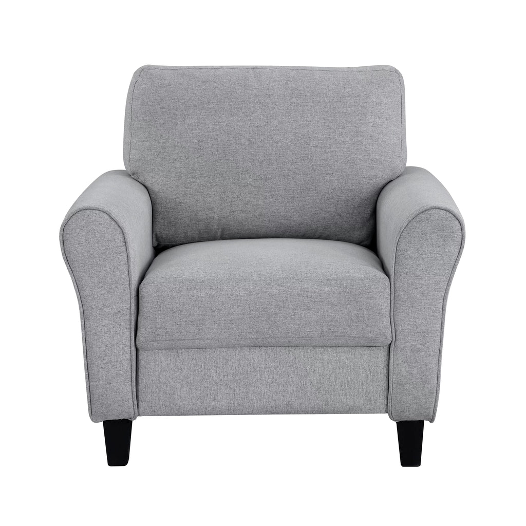Dark Gray Textured Fabric Upholstered Chair R193