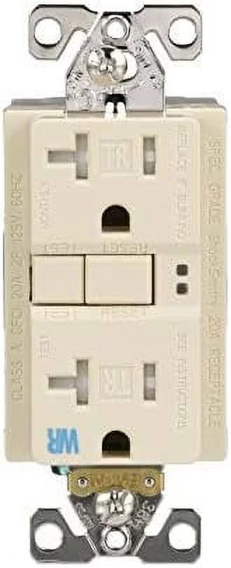 20 A Tamper and Weather Resistant Duplex GFCI Receptacle, Ivory A372