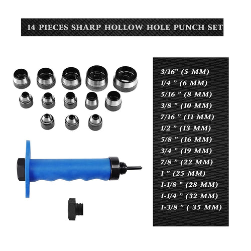14 pcs Hollow Punch Kit with Storage Case Z58130