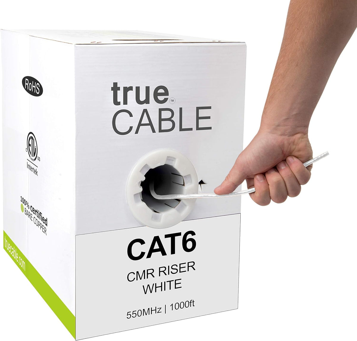 Cat6 Riser 1000ft Gray 23AWG Bare Copper UTP Ethernet Cable Y1430