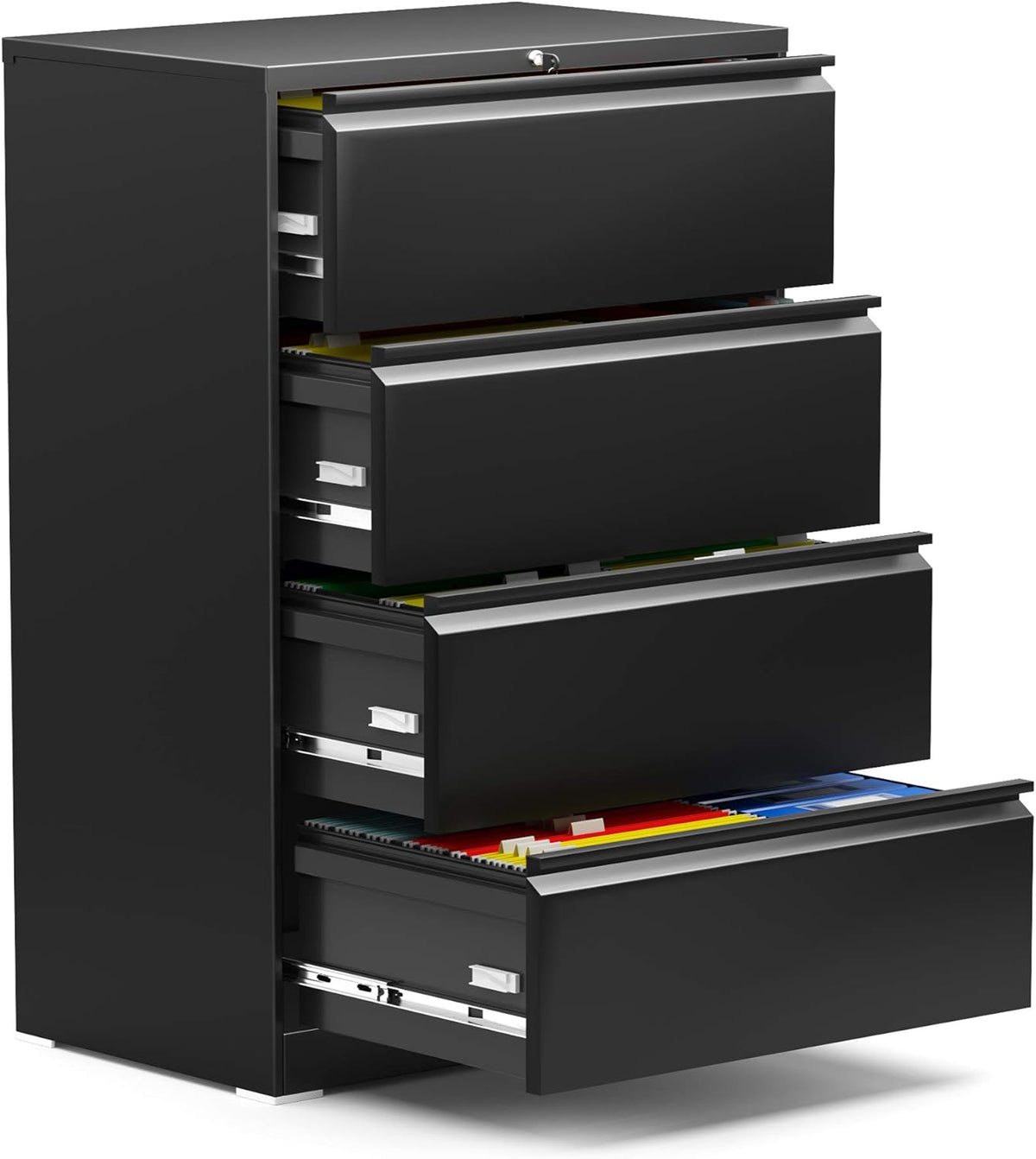 White 4 Drawer Steel Lateral File Cabinet W9029