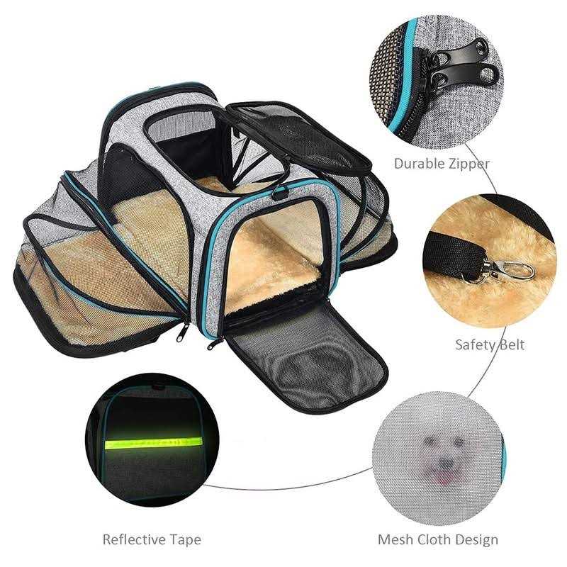 Airline Approved Expandable Foldable Soft-Sided Pet Carrier Q77822
