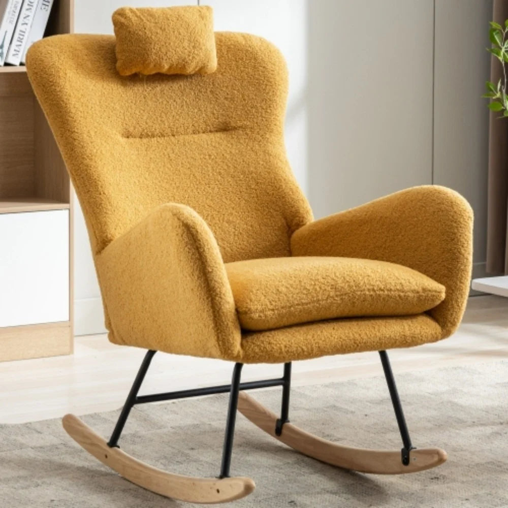 35.5 inch Teddy Fabric Rocking Chair V7099