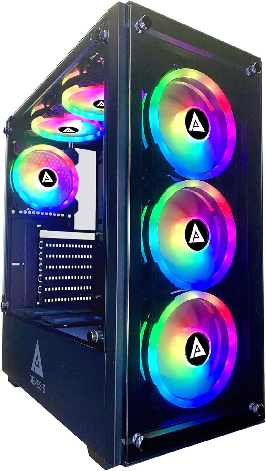 White Mid Tower Gaming Case with 6 RGB Fans K5755