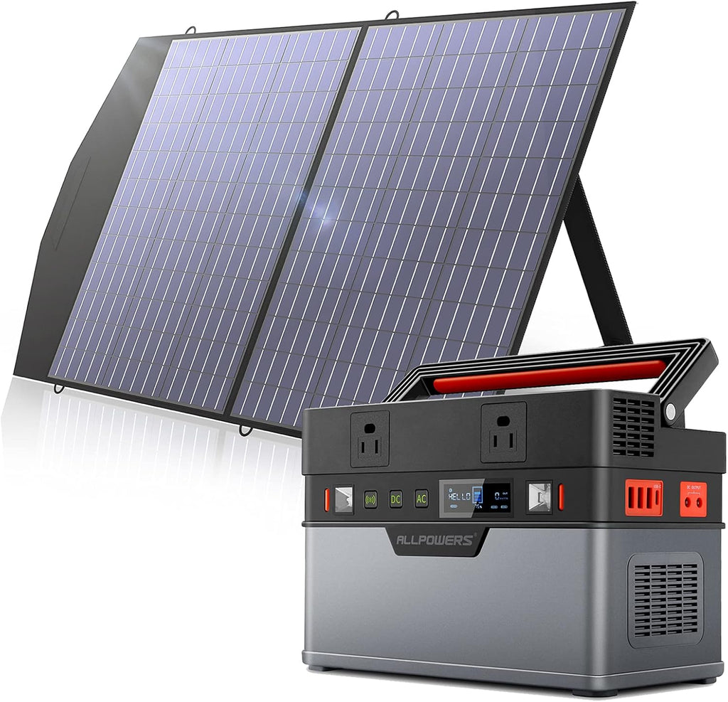 Portable Power Station 500W with 100W Foldable Solar Panel N4076