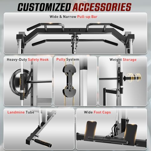 Adjustable Smith Machine with LAT-Pull Down System Power Cage R156