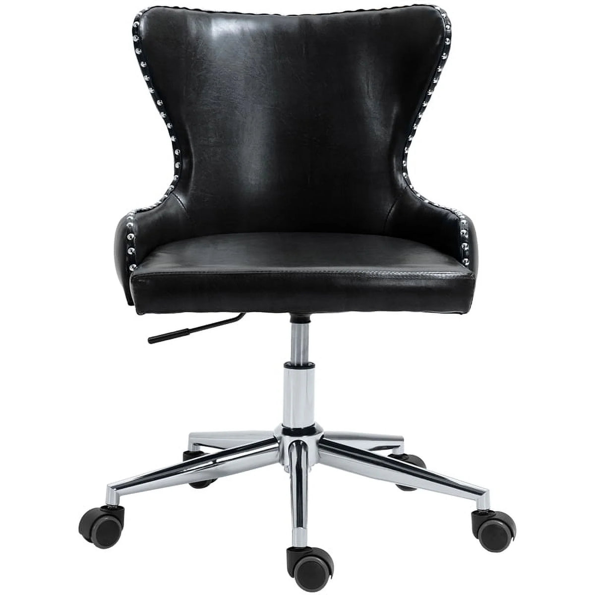 Black Vegan Leather Swivel Office Chair A646684