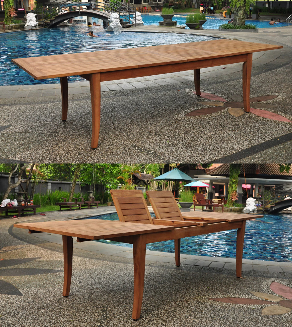 Grade-A Teak 7 Pc 6 Seater Double Extension Dining Set D27690