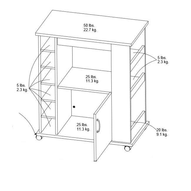 Black Kitchen Beverage Cart K991592