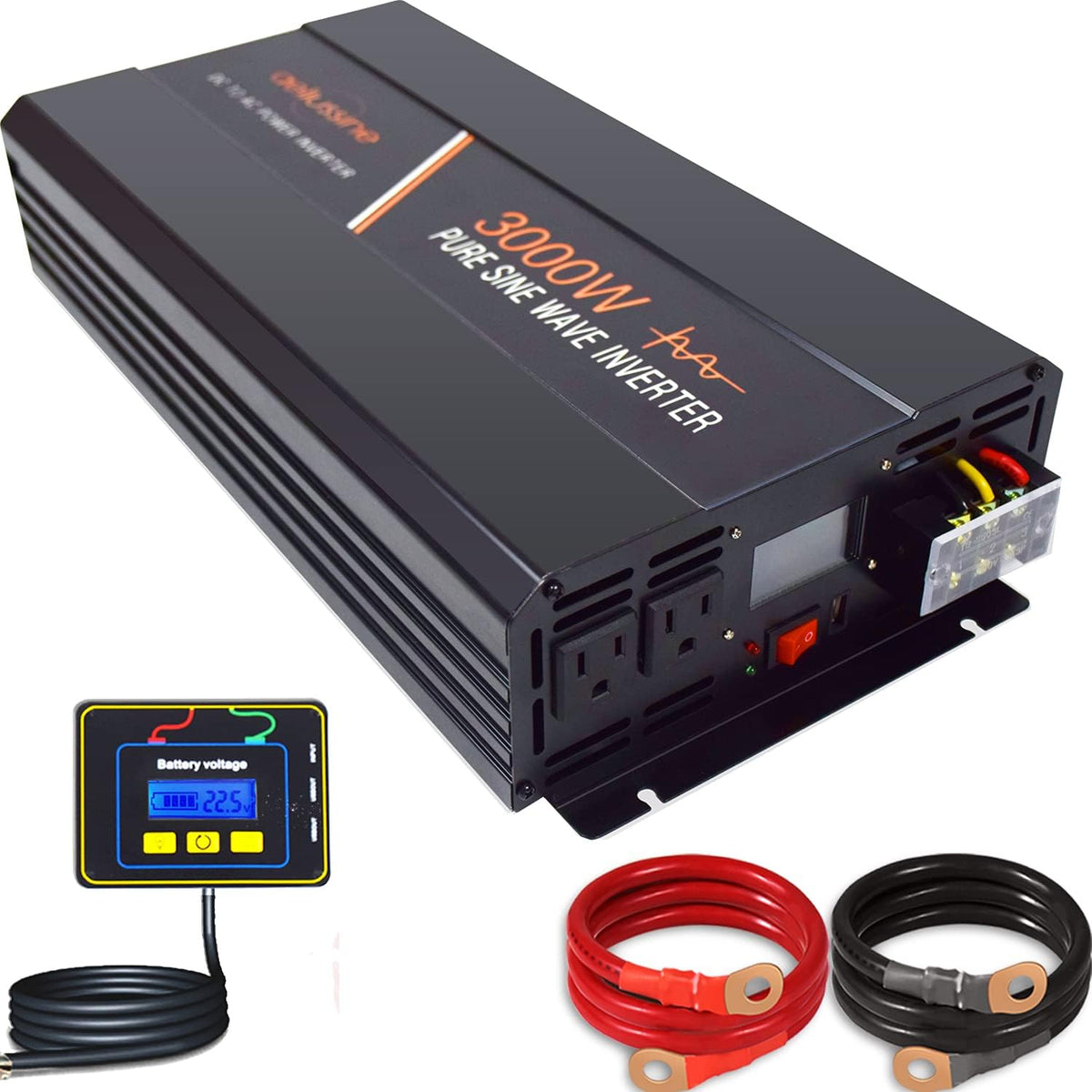 1500 Watt Pure Sine Wave Inverter 12v DC to AC 110v 120v with LCD Display A3679