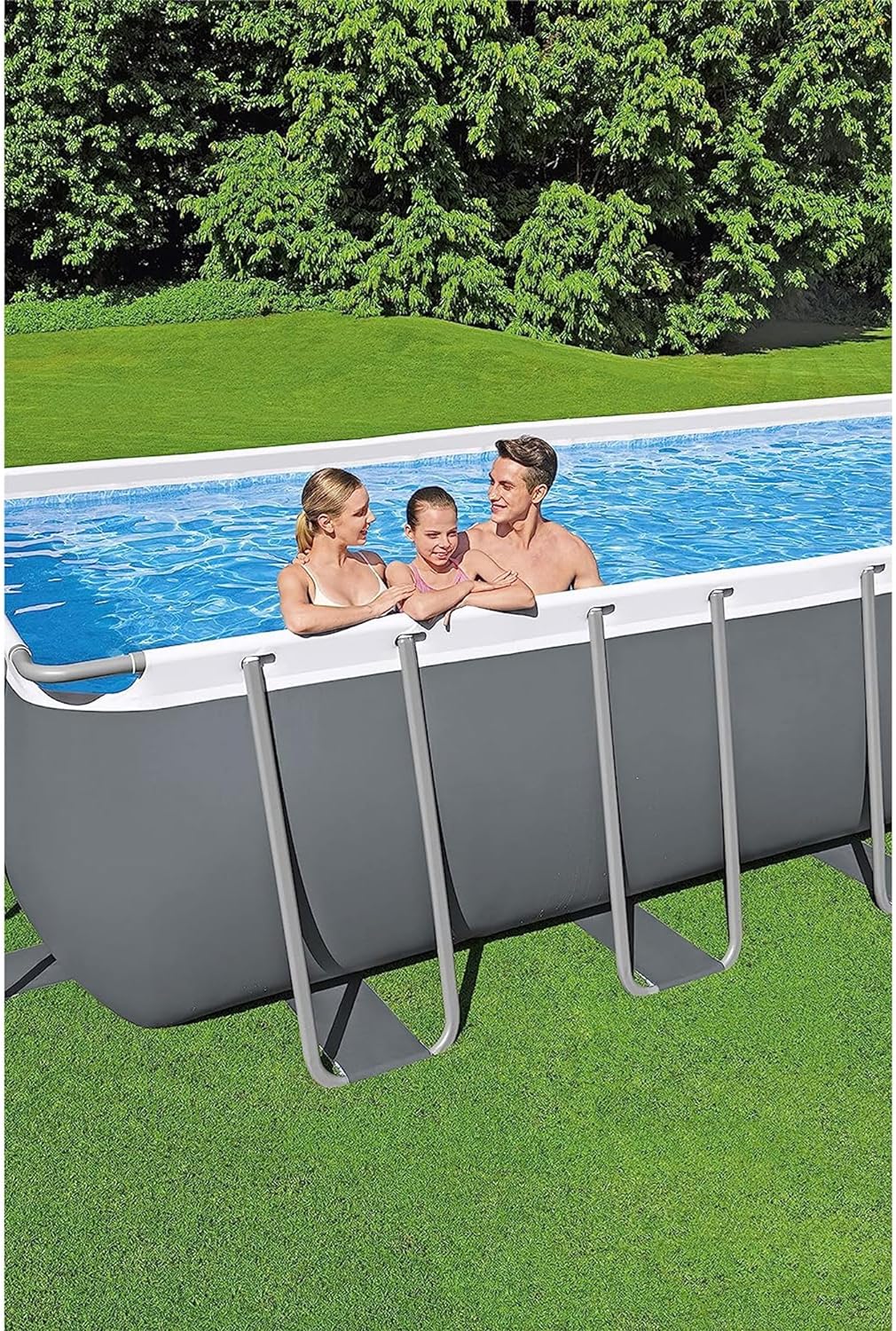 31' 4" x 16' x 52" Rectangular Metal Frame Above Ground Swimming Pool Set A30896