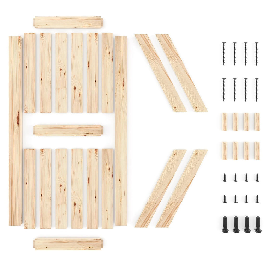 Unfinished Solid Spruce Wood Sliding Barn Door 36in x 84in C83216