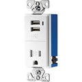 White 15 A 125 V Combination Electrical Receptacle with Dual USB Ports U614