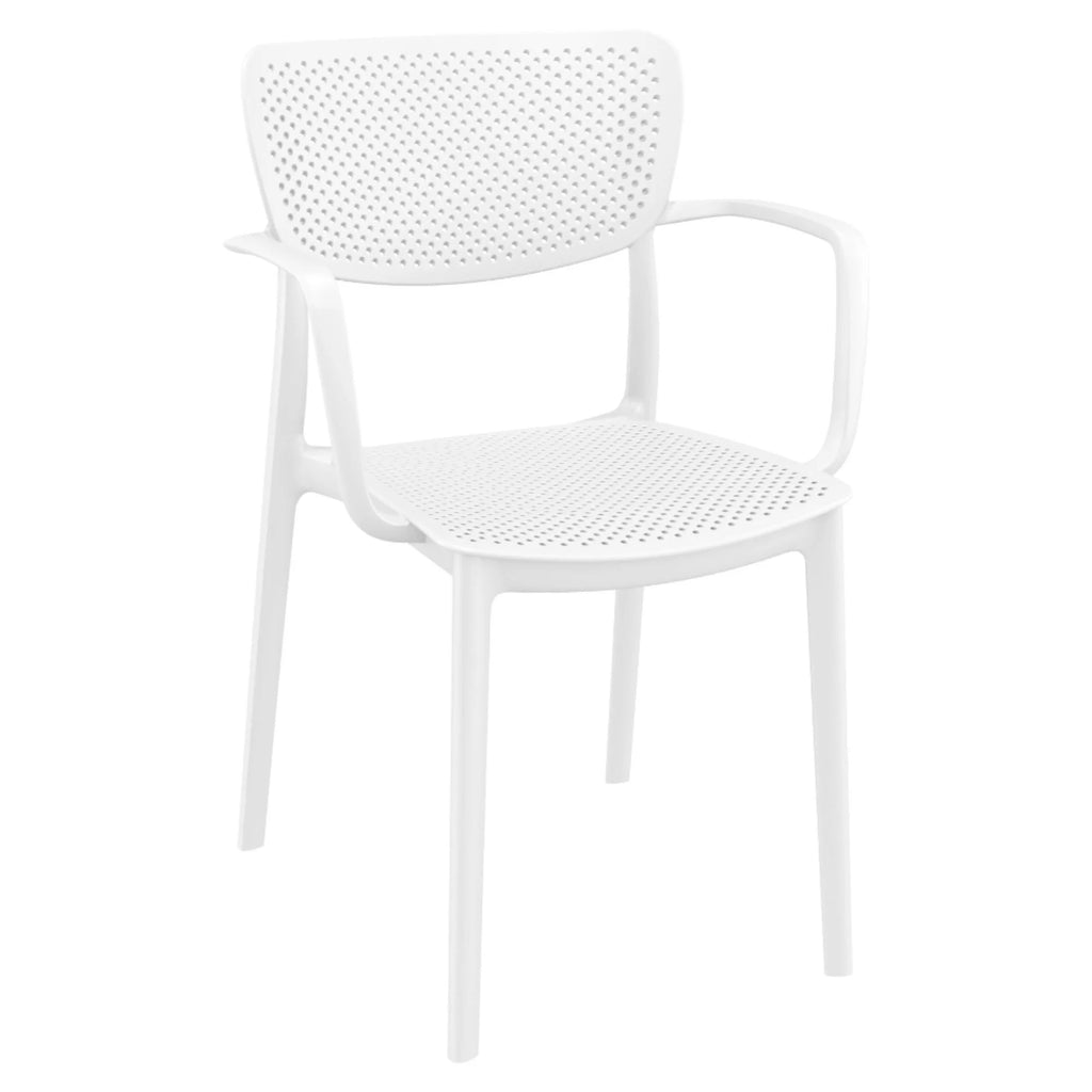 White Outdoor Dining Arm Chair Set of 2 W890328