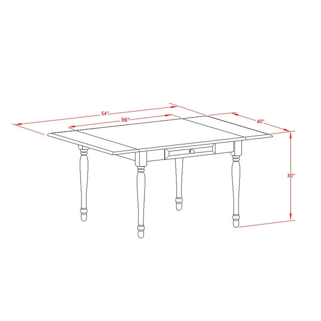 3 Pieces Drop Leaf Real Wood Dining Table Set K39946