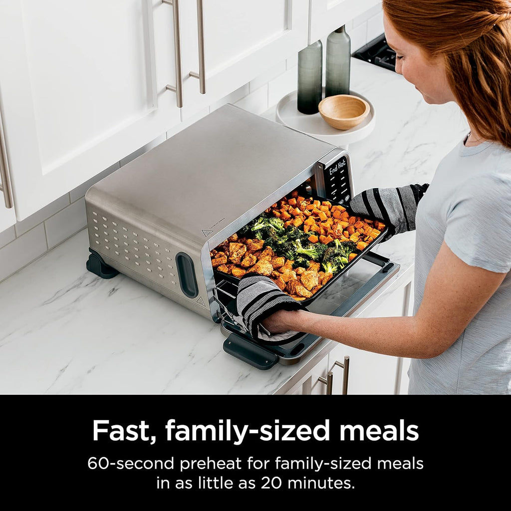 8-in-1 Digital Air Fry Oven with Air Fry Basket, Wire Rack & Crumb Tray, Silver S231