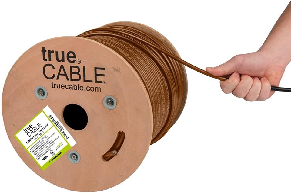 White 500ft Cat6 Direct Burial Gel Filled Ethernet Cable J93716