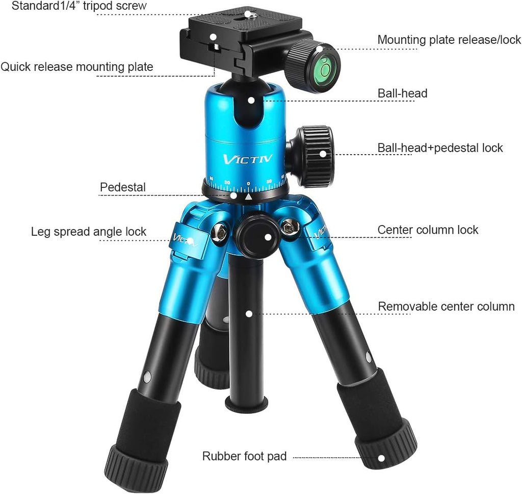 20inch Aluminum Tabletop Tripod with 360 Degree Ball Head, Pack of 2 G643