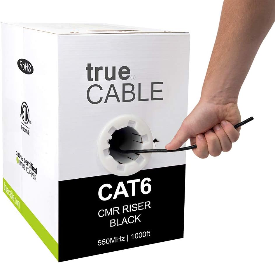 Cat6 Riser 1000ft Gray 23AWG Bare Copper UTP Ethernet Cable Y1430
