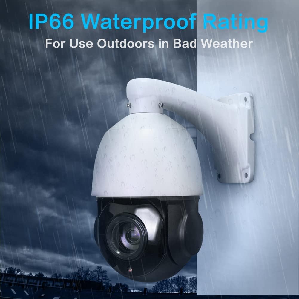 PTZ Camera Outdoor IP POE Camera 2.0MP 196ft IR Night Vision 20x Zoom 4.7-94mm Lens J9943