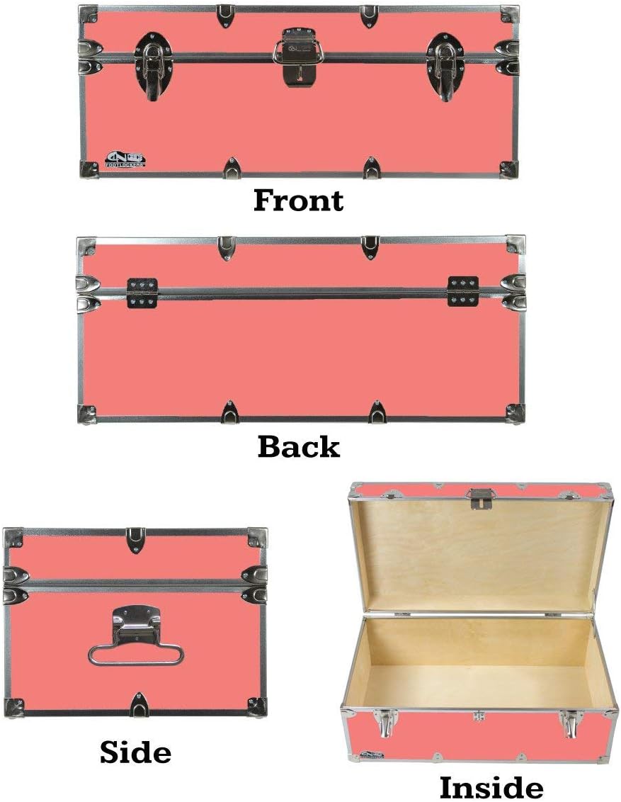 Camp Trunk Footlocker 32 x 18 x 13.5 Inches Coral Y452941