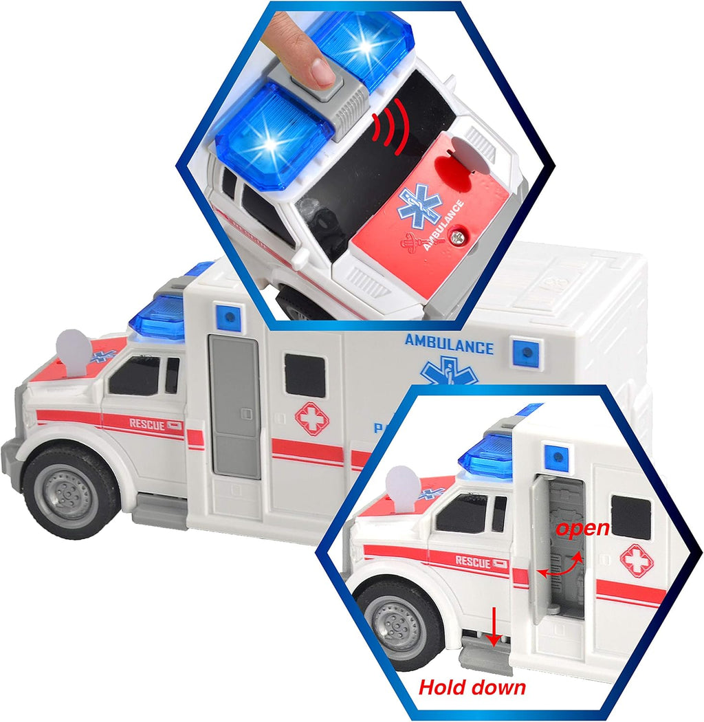 Friction Powered Emergency Vehicle Toy Playsets with Light and Sound Y267791