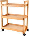 3-Tier Rolling Beechwood Art Cart Storage Organizer O38776