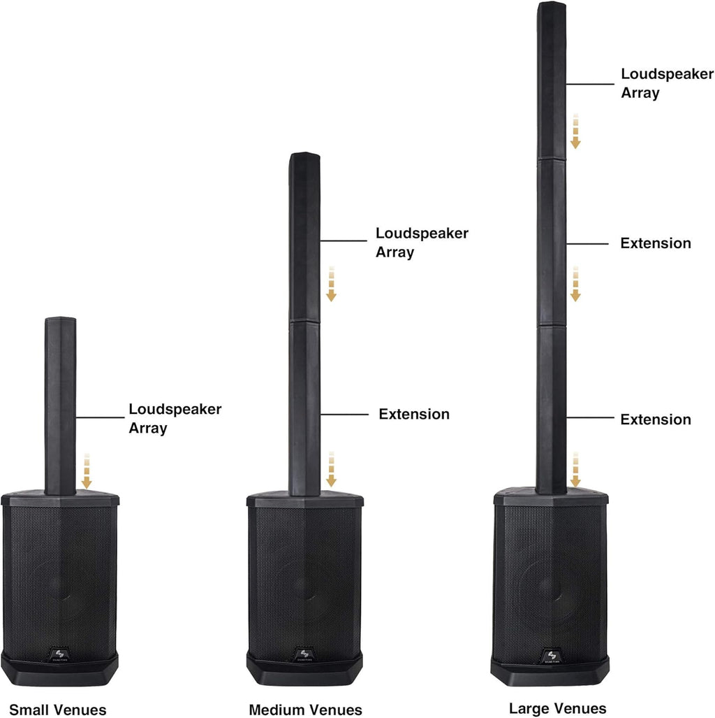 Portable Line Array Column PA/DJ System with 12 Powered Subwoofer H353