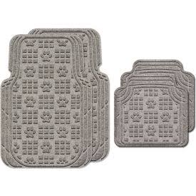 Waterhog Car Mats with Pawprint Pattern Large Medium Gray Set of 4 E48206