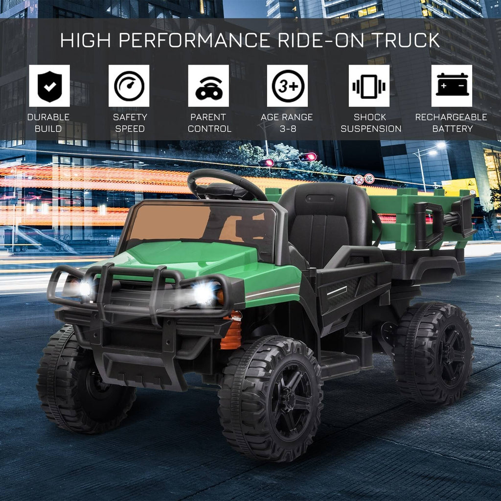 12V Ride-On Truck with Trailer and Remote Control R988