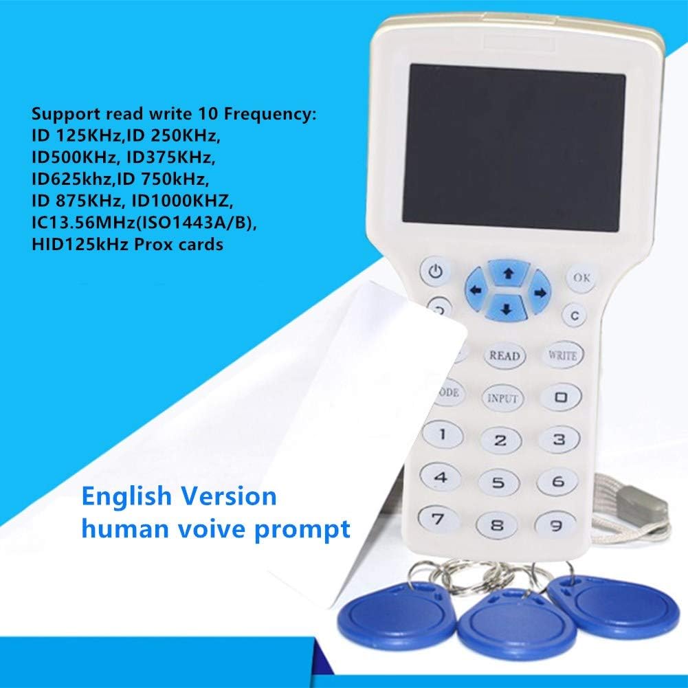 NFC RFID Card Reader Writer Duplicator with 10 ID Cards, 10 Keyfobs and 10 IC Keys R588