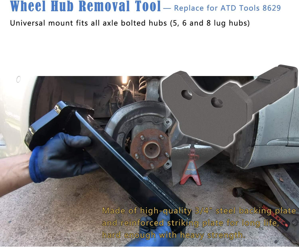 Universal Wheel Hub Removal Tool & Lower Control Arm Prying Tool & Black Brake Caliper Hangers F83566