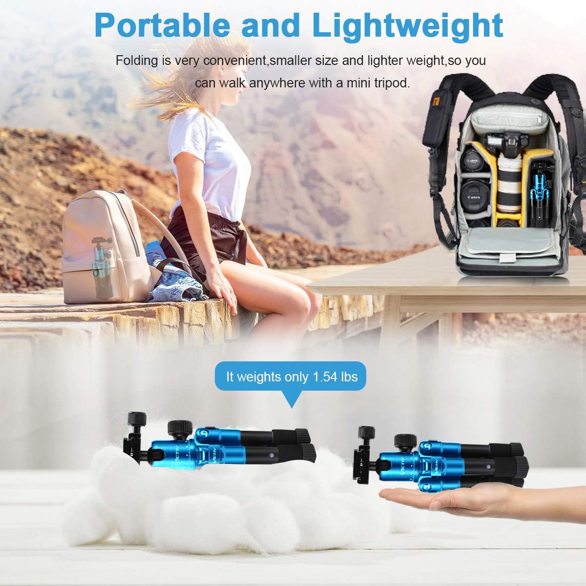 20inch Aluminum Tabletop Tripod with 360 Degree Ball Head, Pack of 2 G643