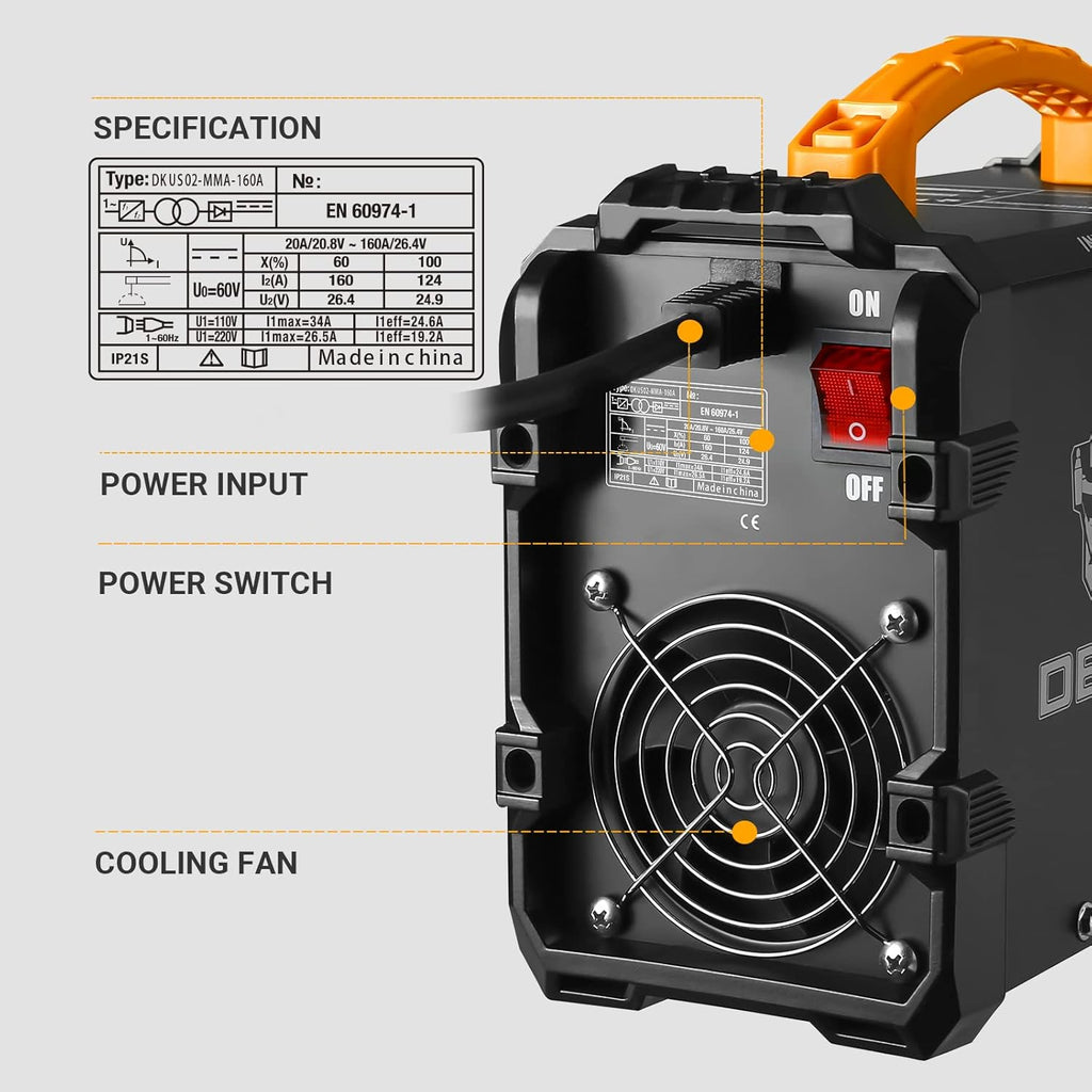 160A Stick ARC Welding Machine with Electrode Holder and Work Clamp X23287