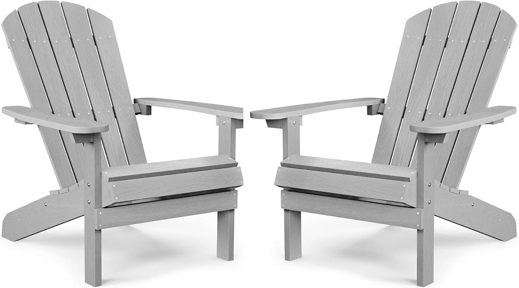 Black Plastic Adirondack Chairs Set of 2 W3031
