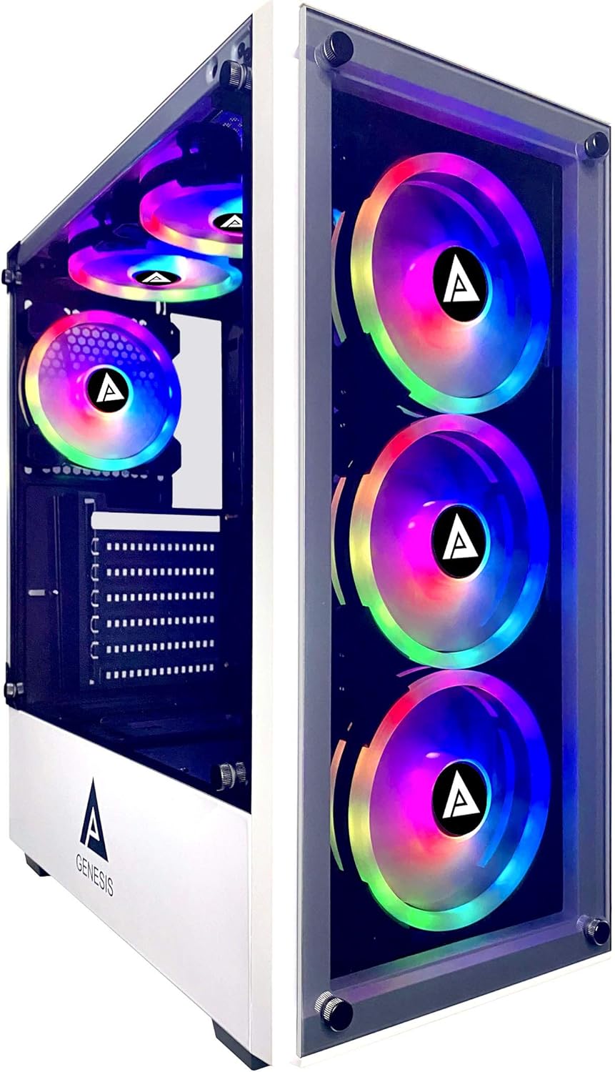 White Mid Tower Gaming Case with 6 RGB Fans K5755