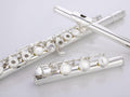 Hand Engraved Silver Plated 17 Hole C Flute with Case M236067