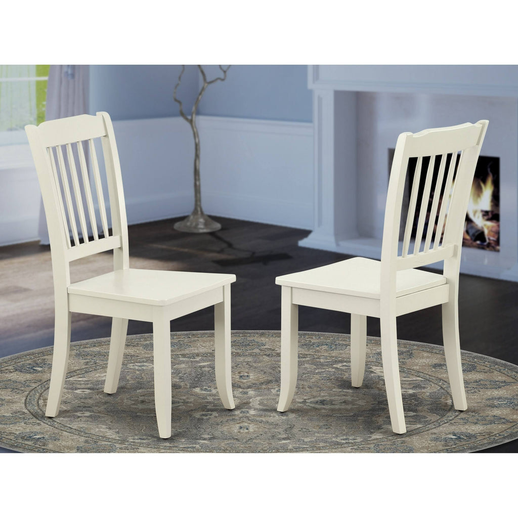 Linen White Slatted Chairs Set of 2 J636