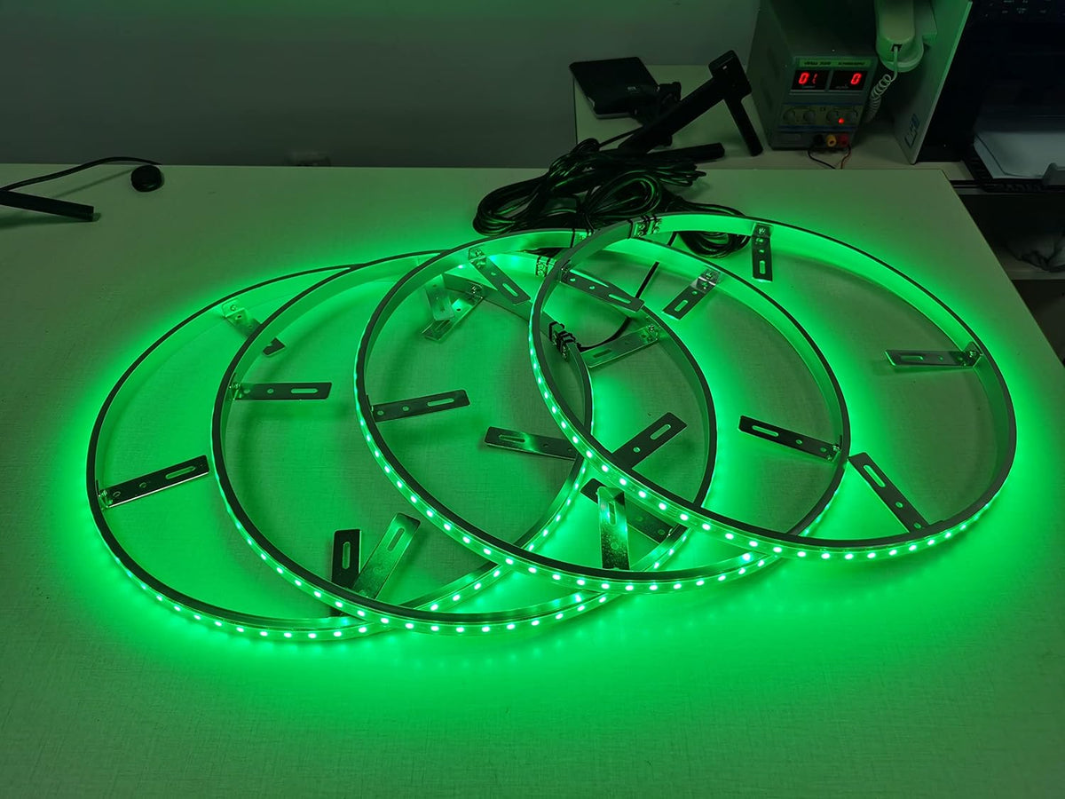 4PCS Dream Color Chasing Auto LED Wheel Ring Lights 17” Waterproof Wheel Light Kit with App Control S5981