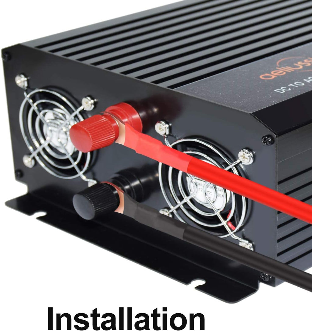 1500 Watt Pure Sine Wave Inverter 12v DC to AC 110v 120v with LCD Display A3679